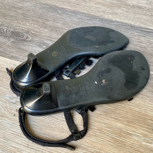 Prada black leather Calzature Donna Flower Easy kitten heel sandals size 36 - Picture 10 of 12